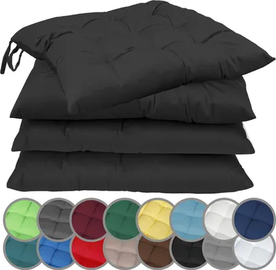 Produktbild von Sitzkissen Schwarz 40 X 40 + 4 CM (4er Pack)