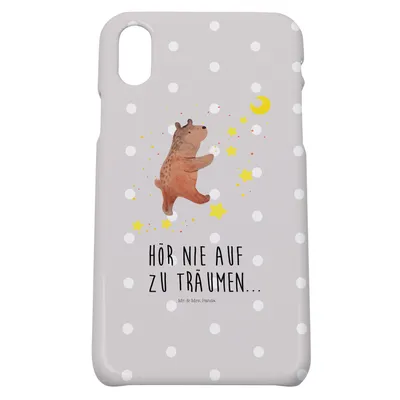 Produktbild von Mr. & Mrs. Panda Iphone 10 Handyhülle Bär Träume - Grau Pastell - Geschenk, Traumdeutung, Träumen, Cover, Traum, X, Teddy, Hülle, Handy