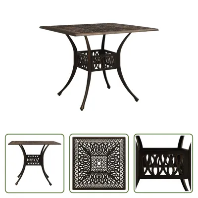 Immagine prodotto di The Living Store tavolo da giardino bronzo 90x90x73 cm in fusione di alluminio