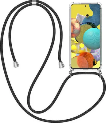 Produktbild von Handyhülle passend für Samsung Galaxy A51  5G mit Handykette und Stoßfänger - TPU Backcover stoßfest mit Band -  Smartphonica