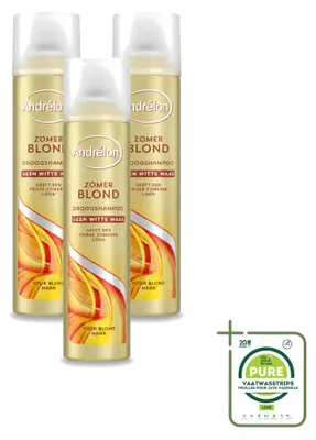 Obrázek produktu pro 3 kusy suchého šamponu Andrélon Zomerblond pro blond vlasy - 245 ml - velká balení - 3 kusy