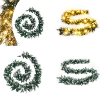 Produktbild von vidaXL Weihnachtsgirlande mit LED Lichtern Grün 5,2 m PVC - Weihnachtsgirlande - Weihnachtsgirlanden - Weihnachtsdekoration - Weihnachtsdekoration Für Draußen
