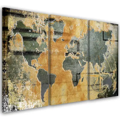 Produktbild von Triptychon auf leinwand abstraktionen - beige 60x40 cm Feeby beige wandbild bereit zum aufhängen