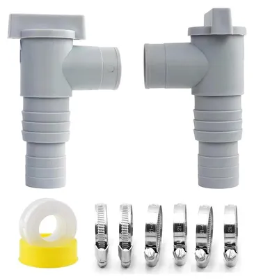 Productafbeelding van Afsperkraan voor zwembadslang, 32 mm PVC, 2 stuks