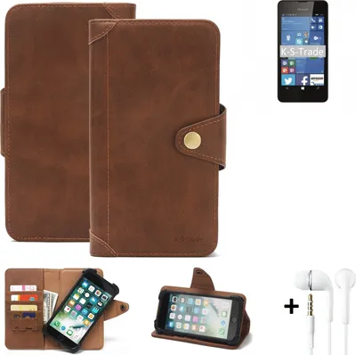 Produktbild von K-S-Trade Handy Hülle kompatibel mit Microsoft Lumia 550 Schutzhülle Walletcase Bookstyle Tasche Handyhülle Schutz Case Handytasche Wallet Flipcase