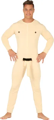 Produktbild von Junggesellenabschied Spaßoutfit Humorvoller Anzug Männlicher Look Kostümfreude Partyhit Witzige Bekleidung, Größe: 48 - 50 (M) Farbe: Natural
