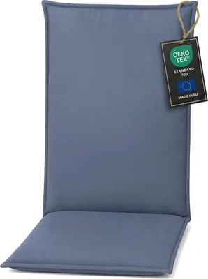 Zdjęcie produktu dla Pillows24 Poduszka na krzesła ogrodowe -120x50x8 cm / Niebieski - Poduszka, siedzisko na krzesło, poduszka na siedzisko do mebli ogrodowych, krzesła ogrodowe