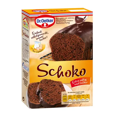 Produktbild von Dr. Oetker Čokoládový koláč Extra vlhká a nadýchaná zmes na pečenie 480g