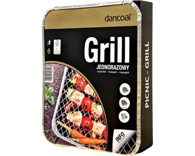 Produktbild von Jednorázový gril na dřevěné uhlí Solo včetně dřevěného uhlí 31 x 25 x 6 cm