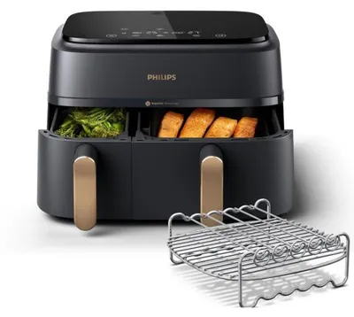 Immagine prodotto di PHILIPS Airfryer NA352/04 - 9L Double Tank - 8 Cooking Programs - Accessories Included - 2750W