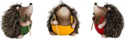 Produktbild von Gartenfiguren 3 Stück Igel mit Spaten Dekoration H 12,5cm