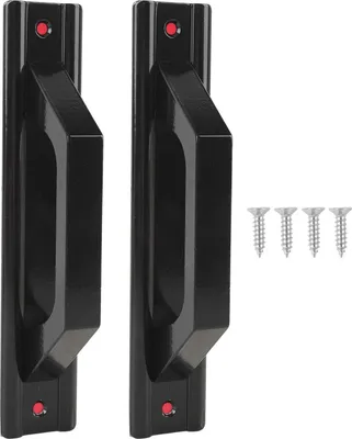 Produktbild von Schiebetürgriff aus Aluminiumlegierung, stanzlos, minimalistisch, modern, für Scheunenschrank, Schrank, Schublade, Schwarz
