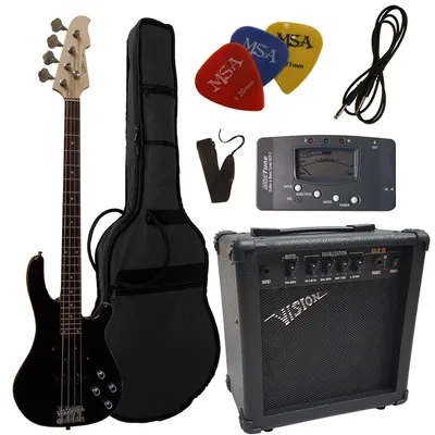 Produktbild von Elektrobass schwarz Set E-Bass JB8 im 40 Watt Set - Verstärker, Gigbag, Stimmgerät, Piks