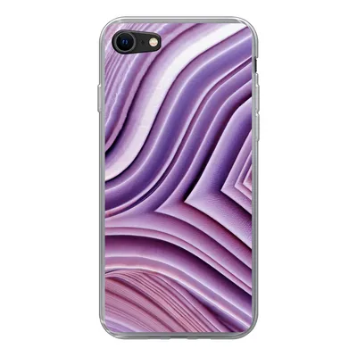Produktbild von MuchoWow® Handyhülle Schutzhülle Hülle für iPhone 8 Naturstein - Nahaufnahme - Weiß Silikon Softcase Handy Hülle - Schutzhaube