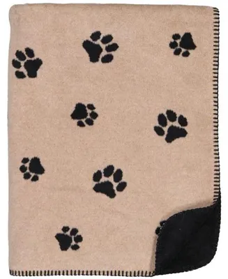 Produktbild von Cawö Decke We Love Dogs Paws Pfoten Schwarz Beige (150x200cm)