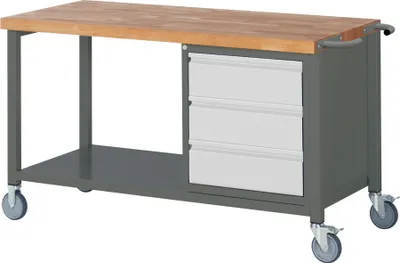 Produktbild von STIER Fahrbare Werkbank Premium mit 3 Schubladen BxTxH 1500x700x880 mm