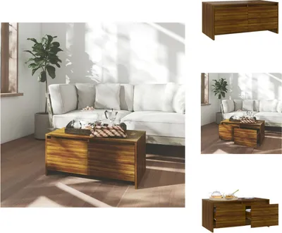 Obrázek produktu pro vidaXL Konferenční stolek hnědý dubový vzhled 90x50x41,5 cm materiál na bázi dřeva - Konferenční stolky
