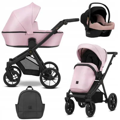 Immagine prodotto di Passeggino Kunert BRAV 3in1 nero con telaio nero, ruote in gel e seggiolino auto Cosmo