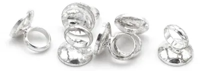 Produktbild von Vintageparts Aufhängung für Hohlperlen 6 mm, Messing silberfarben, 6 Stück
