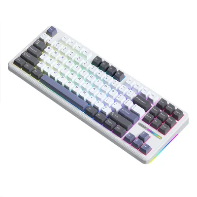 Produktbild von AULA F87 Mechanische Tastatur Kabellose Tastatur mit Dichtungsstruktur und Tri-Mode-Konnektivitaet 87-Tasten-Gaming-Tastatur mit geringer Verzoegerung und Lichteffekt