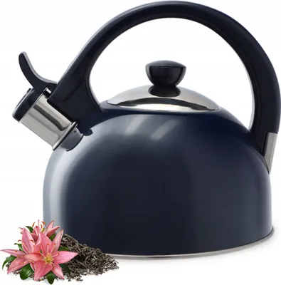 Produktbild von KADAX Wasserkessel "Vasto", Kessel aus Edelstahl für alle Herdarten, Marineblau, 1,7 L