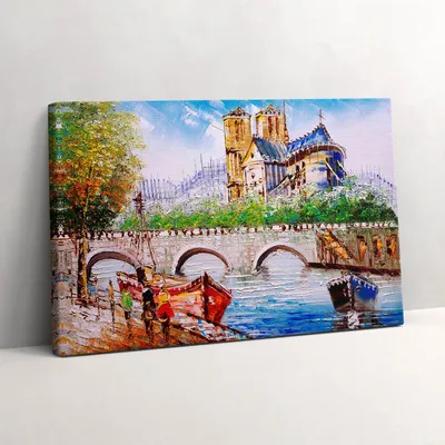 Produktbild von Bootsgemälde – Leinwandbild Wandbild – 60x40 cm – Leinwandbilder – Wandbilder – Schlafzimmer – Flur