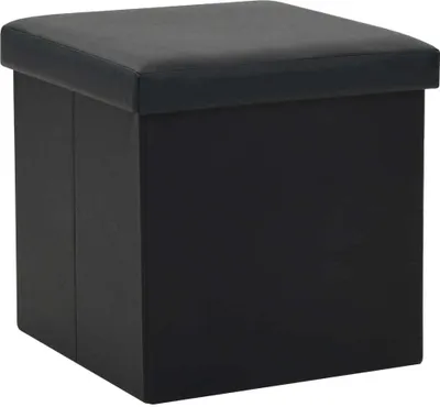 Image de Meubles Tabouret avec rangement Noir Similicuir - Tabouret 247081