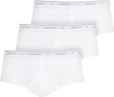 Produktbild von Jockey Herren Slips, 3er Pack - Classic Baumwolle Rib Y-Front Brief, Feinripp, Baumwolle, einfarbig Weiß 2XL