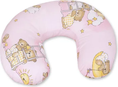 Immagine prodotto di Cuscino per l'allattamento rimovibile a forma di fagiolo - Orsacchiotti rosa