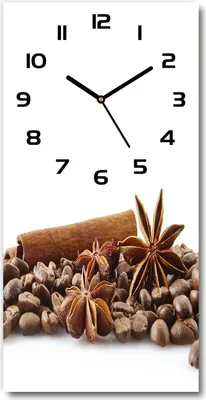 Produktbild von Wanduhr aus Glas – 30x60 cm - Glasbild - Glasuhr - Gehärtetes Glas -Körner Kaffee