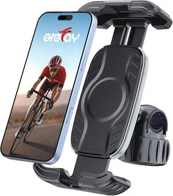 Obrázek produktu pro Držák na mobilní telefon – univerzální upevnění – robustní uchycení – bezpečné použití pro kolo a motocykl