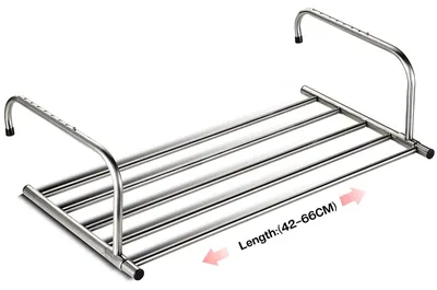 Productafbeelding van Wasrek uittrekbaar - 42-66 cm - Roestvrij staal - Hangdroger