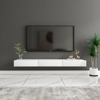 Obrázok produktu pre Skye Decor, kvalitný televízny stojan (s rodičovským zámkom) - 100% melamín, biela farba, 140 cm