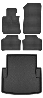 Produktbild von Gummimatten + Kofferraumwanne für BMW Seria 3 E90 2004-2011 (Limousine) – Schwarz, passgenau – Wielganizator
