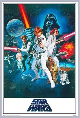 Image de Star Wars - Affiche - L'épée orange de Dark Vador + cadre interchangeable, Shinsuke® Maxi en plastique argenté, vitre en acrylique