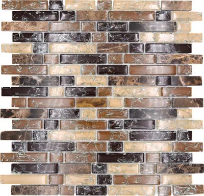 Produktbild von Glasmosaik mit Naturstein XIC V1355 29,8x30,5 cm braun