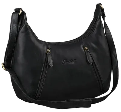 Produktbild von Benthill Damen Handtasche Leder - Damentasche aus Rindsleder - Umhängetasche mit Reißverschluss - Vintage Frauen Schultertasche