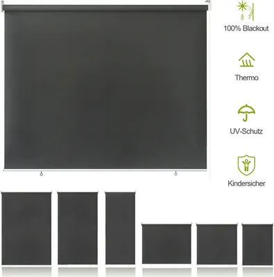 Obrázok produktu pre Fiqops vonkajšia roleta vertikálna markíza balkónová roleta ochrana súkromia ochrana pred slnkom roleta 180 x 240 cm vonkajšia roleta na okná a dvere, antracitová
