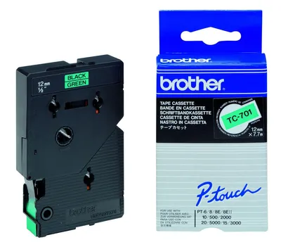 Obrázok produktu pre Brother TC-701, Čierna na zelenej, TC, Čierna, Japonsko, 5 rok / roky, Brother