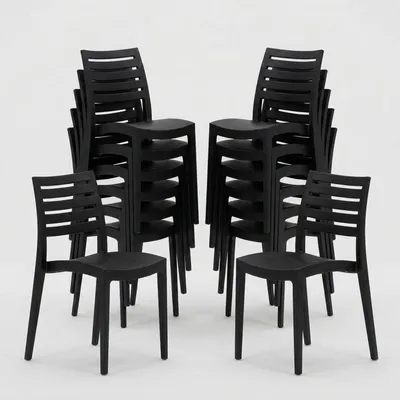 Produktbild von 24er Set Stühle Polypropylen für Restaurant Firenze Grand Soleil - Schwarz