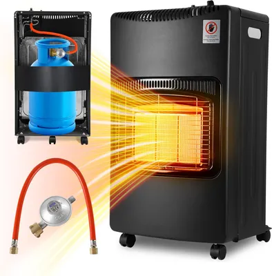 Obrázok produktu pre Jayseuw vnútorný plynový ohrievač 4200W plynový ohrievač 3 úrovne ohrevu vrátane 50cm plynovej hadice regulátor tlaku plynu keramické vykurovacie dosky kempingový plynový ohrievač mobilný