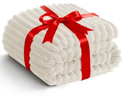 Zdjęcie produktu dla Koc 230x270 cm, flanela, beżowy, do sofa