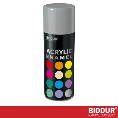 Productafbeelding van BIODUR Acrylverf - Telegrijs 2 RAL 7046 – 400 ML – Spuitbus Hoogglans Lak – UV en Weerbestendig - Sneldrogende Spuitverf - Voor Binnen en Buiten