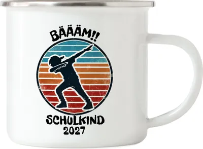Produktbild von Bääm! Schulkind 2027 Emaille Tasse Einschulung Geschenk Schulanfang Schule