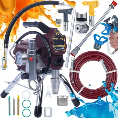 Obrázok produktu pre Zenthril Striekacia Pištoľ na Farby Surge WF, 1800 W 20 MPa 0,019””, 2 l/min, Séria EasyPerformance + 50 cm Tryska + 3 Filtre: 30, 60