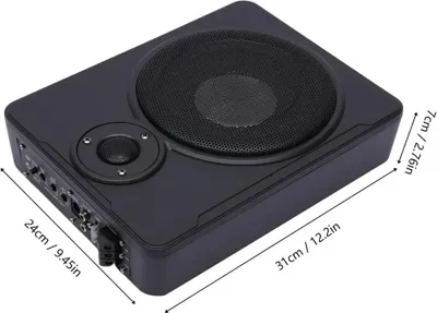 Immagine prodotto di Subwoofer attivo sottosella per auto, amplificatore integrato, cavo di alimentazione incluso