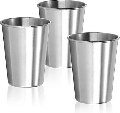 Productafbeelding van Famanu set van 3 drinkbekers - roestvrij staal 304, lichtgewicht, 200 ml, BPA-vrij