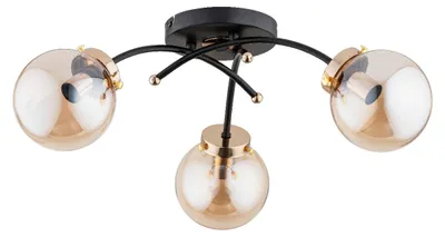 Zdjęcie produktu dla Lampa sufitowa NATELLA czarno-bursztynowy 3xE14x10W szkło wym:22x52x52cm IP20 Alfa