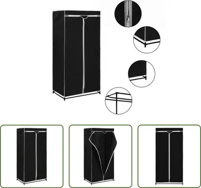 Image de The Living Store Armoire noir 75×50×160 cm