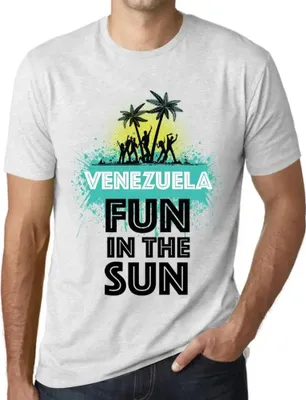 Produktbild von Herren Grafik T-Shirt Spaß in der Sonne in Venezuela – Fun In The Sun In Venezuela – Öko-Verantwortlich Vintage Jahrgang Kurzarm Lustige Druck